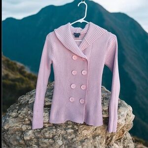 Wet Seal Pink Ribbed Cardigan
